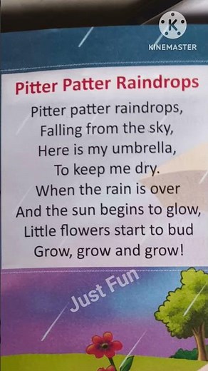 Pitter Patter Raindrops | The Rain Rhyme/Lets sing and learn #Justfun #kidsvideo #phonics #rainfall
