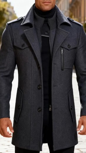 Introducing our Bradford Wool Coat, designed to keep you stylish and warm during autumn and winter. Crafted from premium broadcloth wool blends, this coat combines durability with a soft, cozy feel. The polyester lining adds extra comfort, ensuring warmth without bulk. Featuring a classic turn-down collar and a versatile design, this coat is perfect for layering over your favorite outfits, offering a timeless look suitable for both casual and semi-formal occasions. | EllisBrook Co. | Facebook