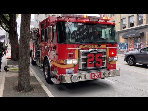 Seattle police and fire units responding to SOV call downtown