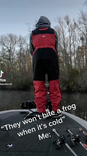 55 degree water temp, frost on the deck, and she blew it out of the water… #bass #bassfishing #sprofrog #blowup #topwaterfishing #topwater #tritonboats | Garrett Walters