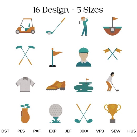Mini Golf Embroidery Designs Bundle: Sports Embroidery File (digital Download) - Etsy Canada