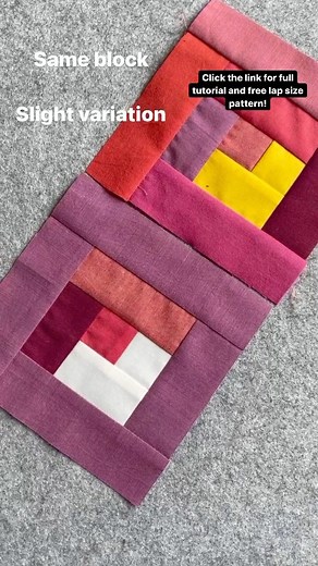 Melanie-Creative Content Maker | Learn how to make this heart log cabin block in today’s tutorial! Full instructions and lap size quilt in the blog!... | Instagram