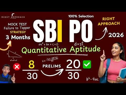 Score 20+ in SBI PO Prelims Quant Section (गणित ) | 2026 Toppers Strategy for Repeaters & Beginners