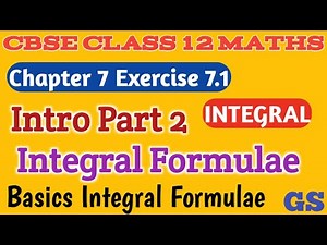Chapter 7 - Integrals Exercise 7.1 - Basic Integral Formulae - Intro 2- CBSE Class 12 Maths - Tamil