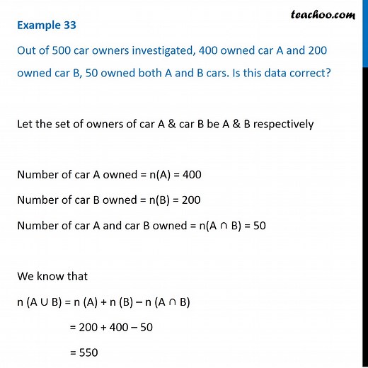 Question 8 - Out of 500 car owners investigated, 400 owned car A