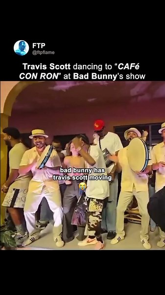 Travis Scott turned into a fan at Bad Bunny’s show dancing to “CAFé CON RON” 👀