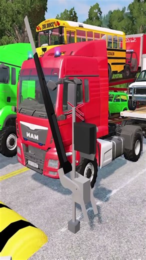 Flatbed Truck Mcqueen - Transportation with Truck - Pothole vs Car | BeamNG.Drive #154
