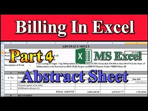 Billing Part 4 | Abstract Sheet of Billing in Excel (Easy Technique) for Billing Engineer