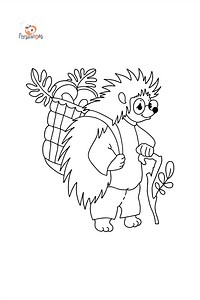 Hedgehog with a basket сoloring page ♥ Online and Print for Free!