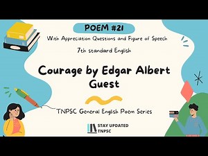 Courage from 7th English ✌ TNPSC General English Poem Series 🤩Complete Notes with PDF 📚