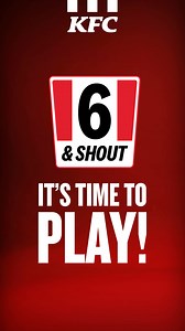It’s time to play! 🏏 Download the KFC app and play 6 & Shout live mode to be in to win free KFC! 🍗 | KFC