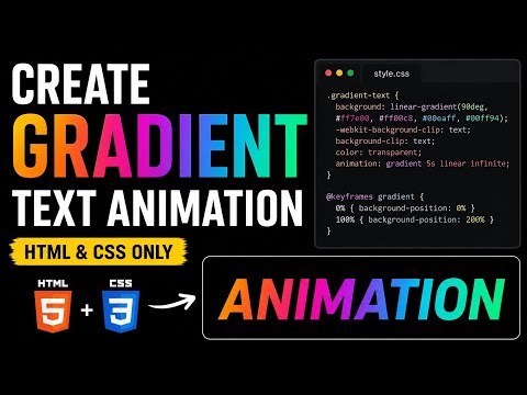 Create this gradient animation with html and css. Tutorial for beginners
