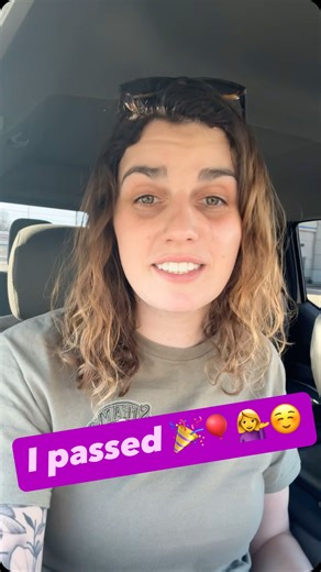 Calamity Kim on Instagram: "I’m so happy about this. I’ve been stressing about this for weeks. ☺️☺️ #cdl #truck #passed #semi #calamitykim"