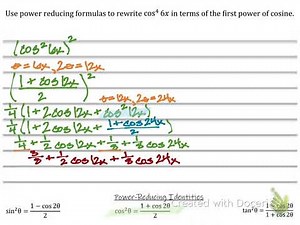 Power reducing identities (Full Lecture)