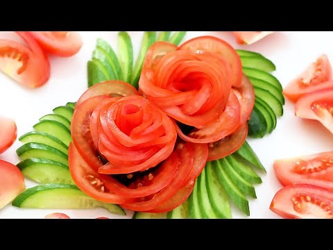 Simple Lovely Tomato Butterfly & Tomato Rose Flower Design