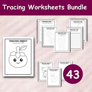 Preschool Tracing Worksheets, Lines Shapes Objects, Toddler Learning Bundle (PDF) - Etsy Canada