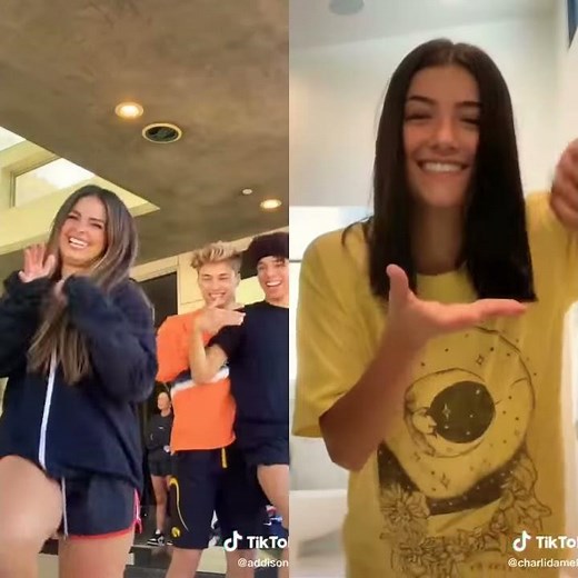 Charli D’Amelio and Addison Rae dancing to Gooba🌈