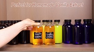 12 Pack 8 oz Cobalt Blue Glass Bottles, 240ml Boston Round Sample Bottles with Black Poly Cone Caps, Labels and Funnels