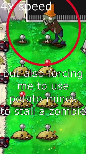 How far can you go with every plant being Potato Mine? #gaming #pvz #pvzchallenge #shorts