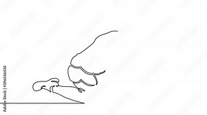 Self drawing simple animation of single continuous one line drawing simple, kid, girl, happy, boy, play, childhood, child, children. Drawing by hand, black lines on a white background.