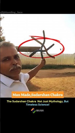 Man made sudarshan chakra by hands.