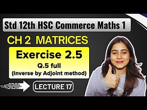 Ch 2 Matrices | Exercise 2.5 Basic (Q.5) | Class 12 HSC Commerce Maths 1 | @GalaxyofMaths