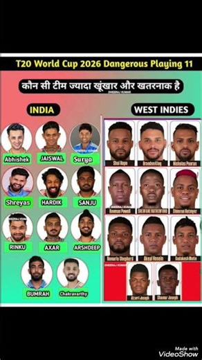 India vs West Indies T20 World CUP 2026 #playing11 #cricket #indvwi