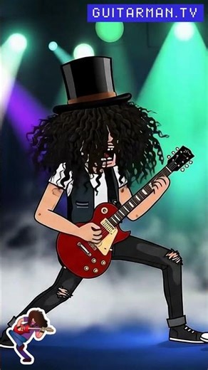 Slash 2D Animation 🎸 Epic Guitar Solo | Guns N’ Roses Tribute #Shorts