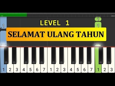 melodi piano selamat ulang tahun - tutorial piano tingkat 1 - lagu ulang tahun