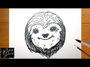 How to Draw a Sloth Face