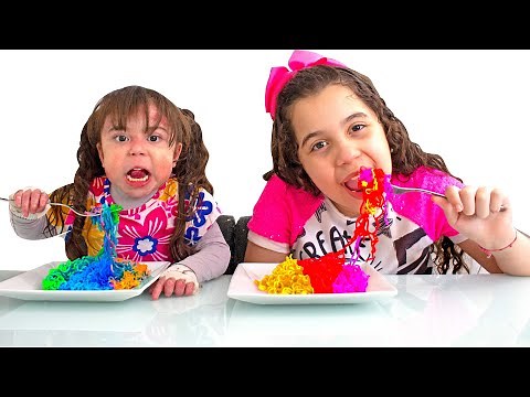 SARAH E ELOAH e a MÁGICA DO ESPAGUETE colorido