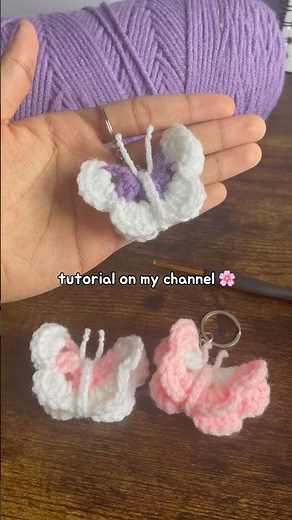 So cute and easy 🦋 | butterfly keychain idea beginner #crochet #beginner
