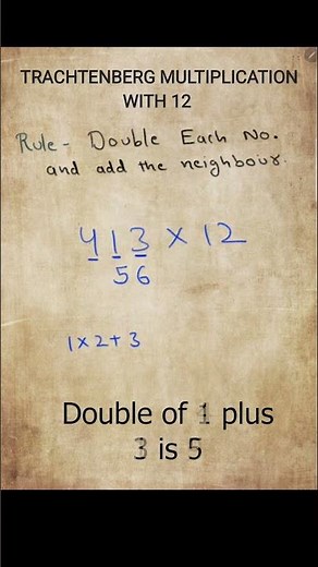 Multiply with 12 using Trachtenberg method #mathogenius #maths #mathtricks