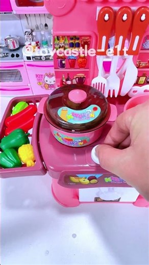 Satisfied Unboxing and Review Pink Kitchen Cooking Toy Set | ASMR #PretendPlay #toys #shorts