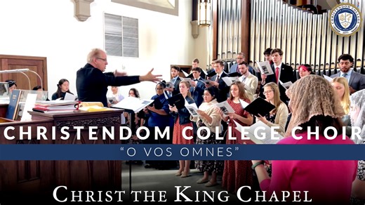 51 reactions · 3 comments | Christendom College's choir performs during Mass every Sunday of the academic year, filling Christ the King Chapel with beautiful hymns. Here is the choir singing Pablo Casal's setting of the "O vos omnes" after the closing congregational hymn at the end of Mass.  | Christendom College | Facebook