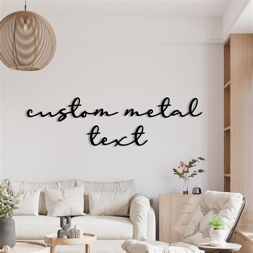 Custom Metal Haven Script Words, Custom Wall Decorations