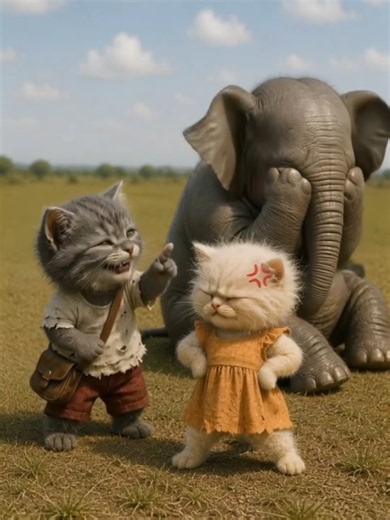 Is this elephant pitiful or hateful? #animation #cat ##poorcat #foryoupage #viral