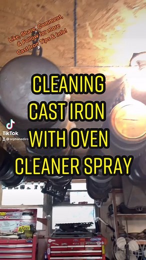 Cleaning Cast Iron with Oven Cleaner Spray