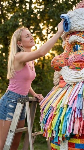 DIY Living Art: Making a Santa Claus Statue with Straws for Just $10