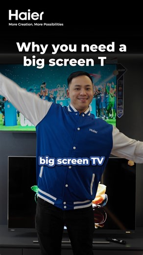 #MYHaierExplains EP107 – Bigger Screen, Better Experience 🎬🎮 Bring the cinema and gaming arena right into your house, Haier means it, for real. With a larger screen, high refresh rate, and ultra-clear resolution, you’ll enjoy: 🍿 Smooth, immersive movie nights 🎮 Next-level gaming with zero blur 📺 A truly upgraded viewing experience No more squinting, no more choppy scenes. Just pure visual enjoyment. Watch the video to see how Haier TV makes a difference. #Haier #HaierMY #MoreCreationMorePos
