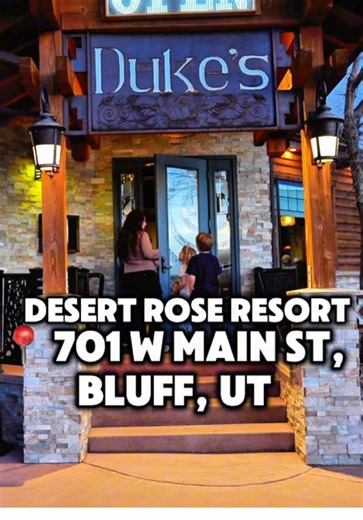 @dukesrestaurantbluff is an absolute must visit destination restaurant! They are part of @desertrose.resort in @visitbluffutah If you are looking for some fun and unique to do this spring and summer, book a stay! The Four corners are only an hour away and there are many other nearby sites to go see! This was an awesome experience and we made a lot of memories for the kiddos! 🫶