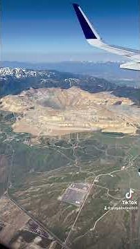 Flying over the largest man-made excavation and deepest open pit mine in the world in Utah