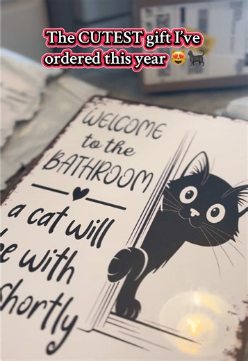 IYKYK 🐈🐈‍⬛ couldn’t pass up on getting this for my parents who have 4 cats #catsoftiktok #funnygifts #catsign #catlover
