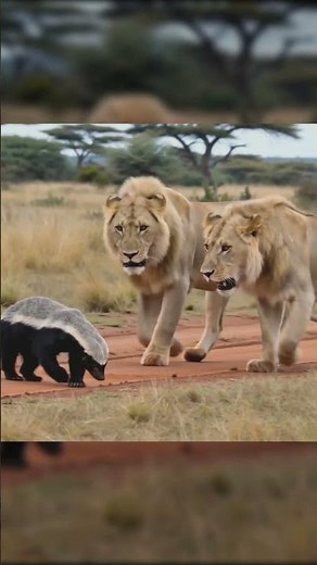 Honey Badger vs Two Lions | Inside the Wild #Honeybadger #lion #savannah