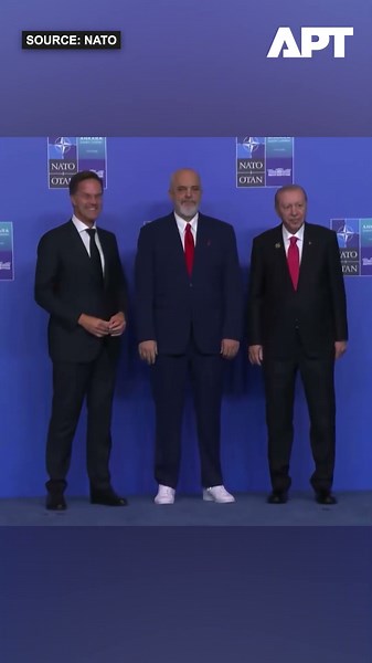 Edi Rama's White Sneakers Catch Erdogan's Eye At NATO Summit | APT