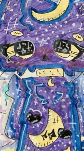 𝚂𝚙𝚊𝚌𝚎 𝚌𝚊𝚝 💜💙🖤 Drawing cats based on your emojis