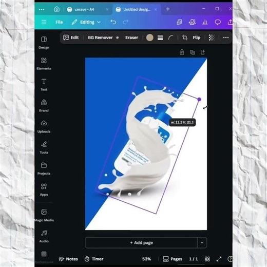 Creating stunning product mockups in Canva with realistic splash effects! 💦✨