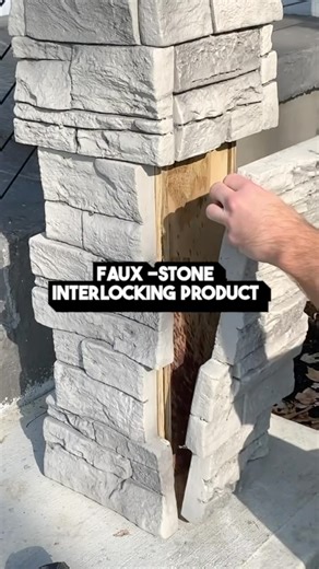 How to Upgrade Boring Wood Posts ✅ I installed a faux stone pillar wrap product around my boring wooden posts and I think it really improved the curb appeal 👌 This DIY project can be completed in an afternoon and can dramatically upgrade the look of any post. This pillar wrap product is simply glued and screwed to the existing posts. For the cap, you need to cut out the penetration for the post and then screw it in place. Use caulk to seal any of the gaps. Comment “Ebook” and I will send you mo