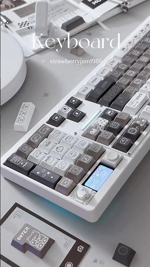 chilkey ND104 Mechanical Keyboard Emo Gray Kitten Keycaps TOAST Linear Switch Creamy Typing ASMR