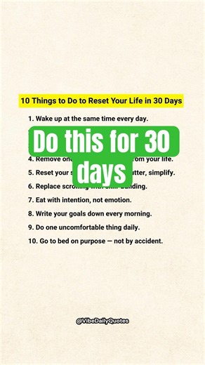 Reset Your Life in 30 Days